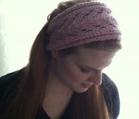 Lacey Head/Hair Band Pink Wool Soft Ear Warmer Dread Wrap